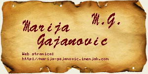 Marija Gajanović vizit kartica